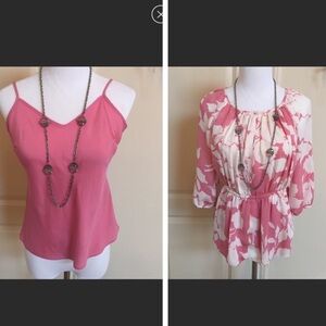 Talbots 2 piece pink floral top
